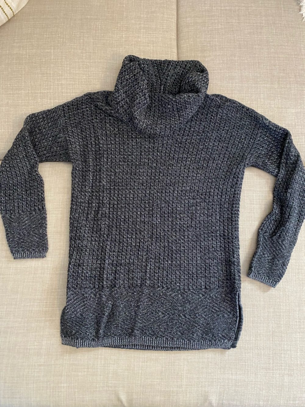 Charcoal Grey Turtleneck Knit Sweater
